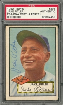 1952 Topps #395 Jake Pitler Signed Card – PSA/DNA Authentic – Scarce Brooklyn Dodger Signature!